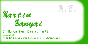 martin banyai business card