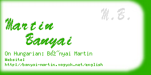 martin banyai business card